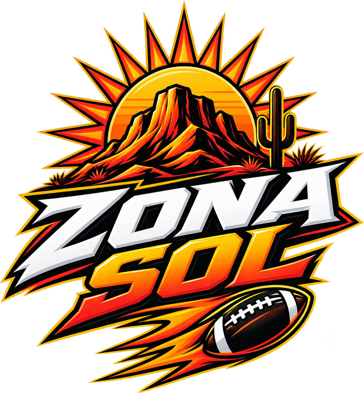 Zona Sol girls flag football logo